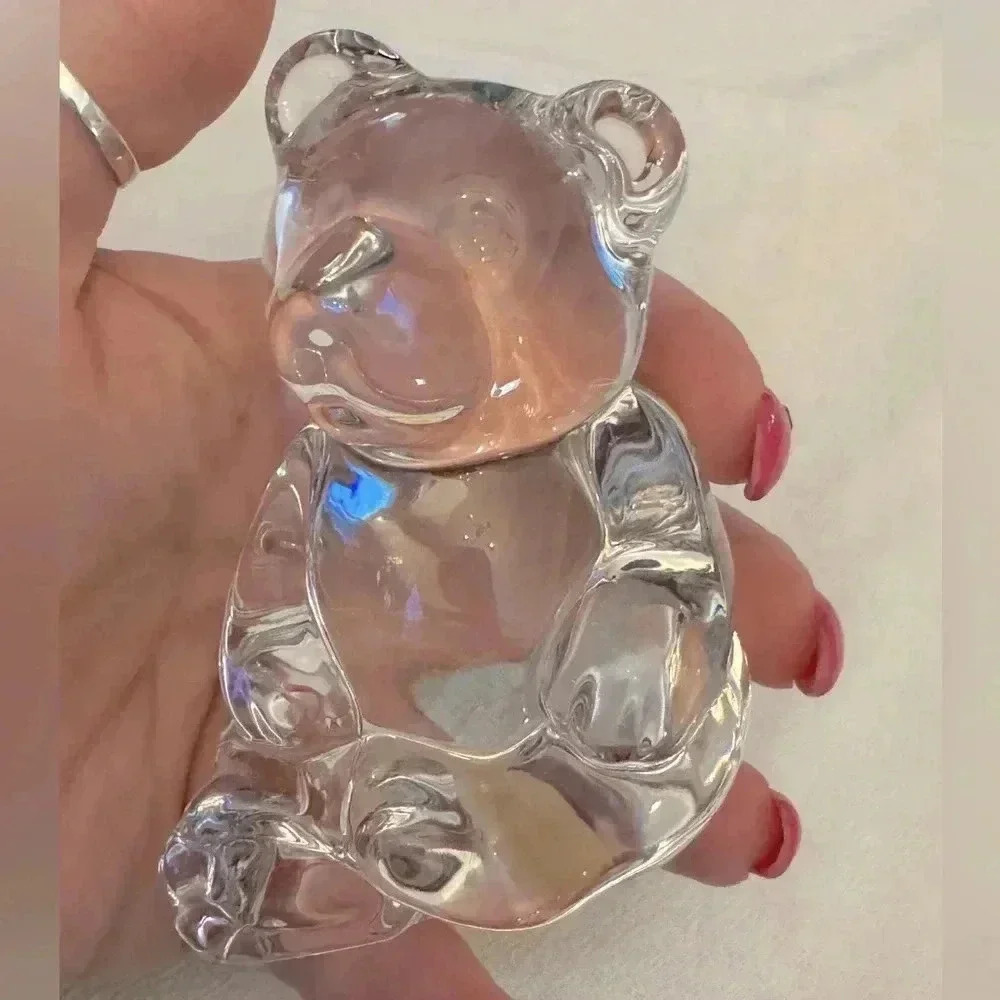 Princess House Crystal Glass Bear Figurine Paper Weight Decoration Germany VTG - Picture 1 of 10